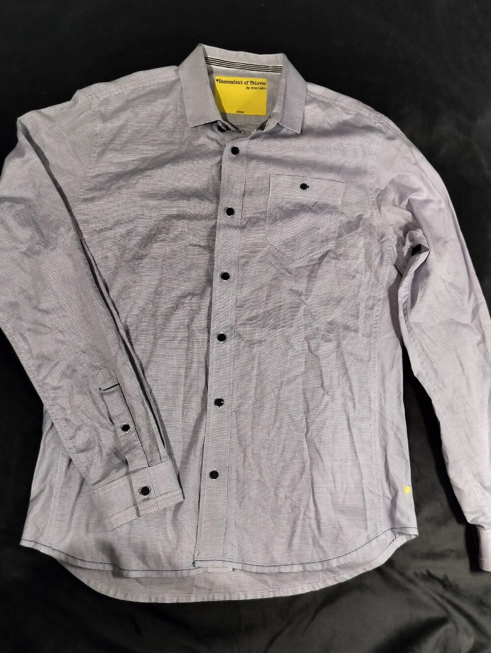 EUC Descendant Of Thieves 100% Cotton Long-Sleeve Dress Shirt Light Gray -XL